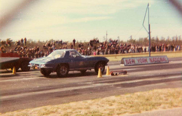 63 Vette at starting line of NY National Speedway before launch