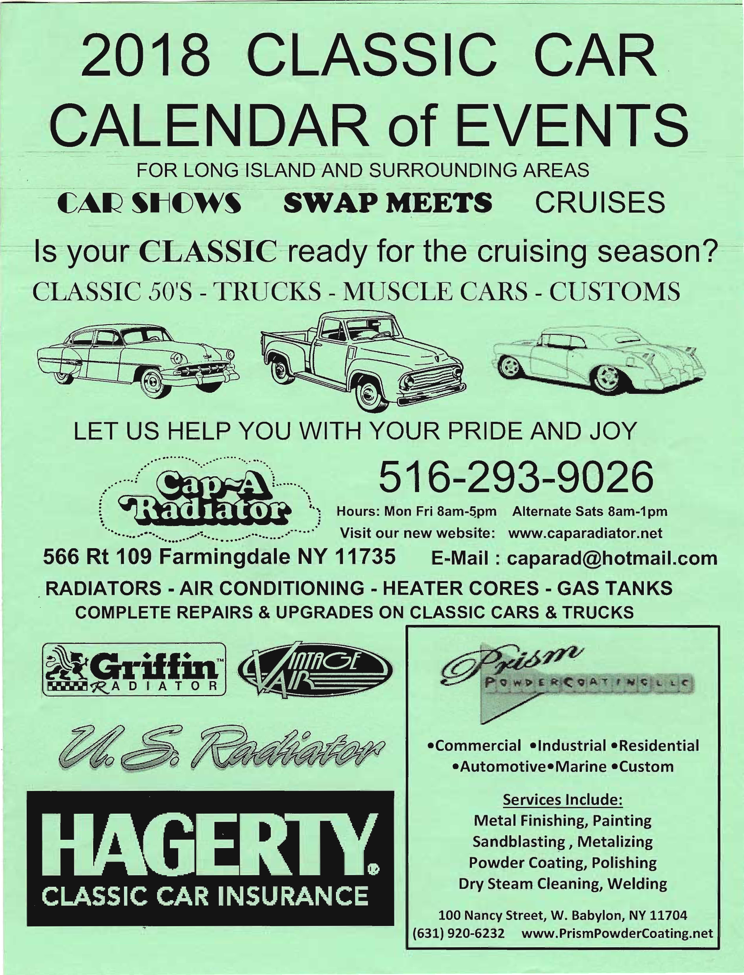 2018 Classic Car Calendar of Events First Edition through July Page 1